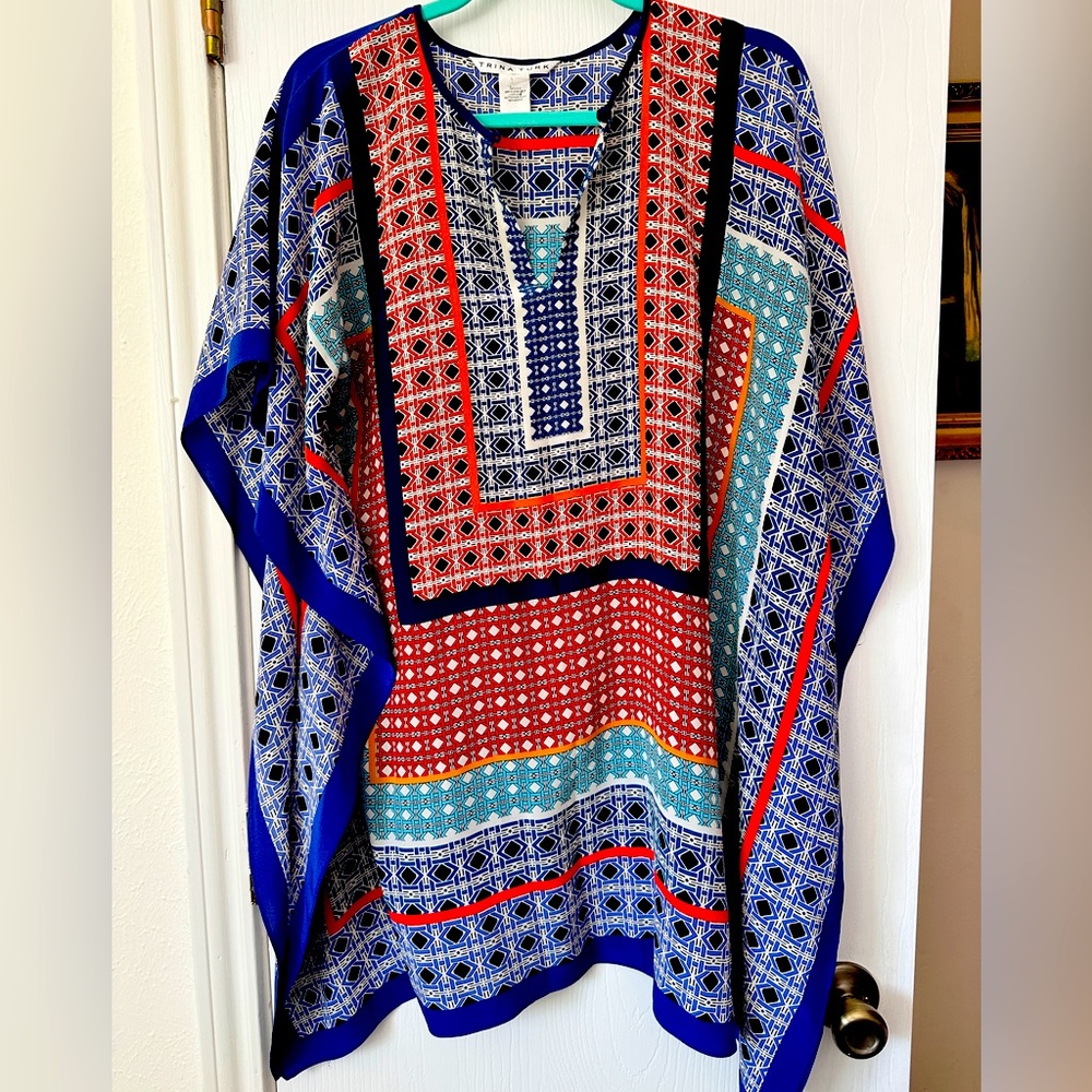 Multicolor Geometric Print Kaftan Dress - Picture 2 of 5